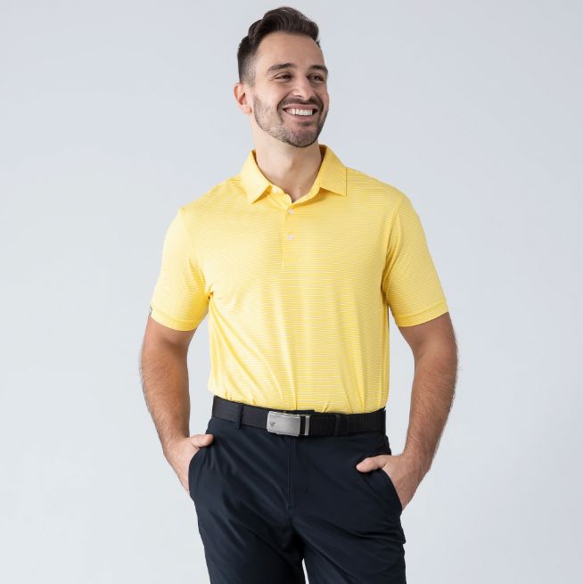 LevelWear OATH Golf Shirt EX50L Spectra/White Men's Polos LevelWear Small Yellow 