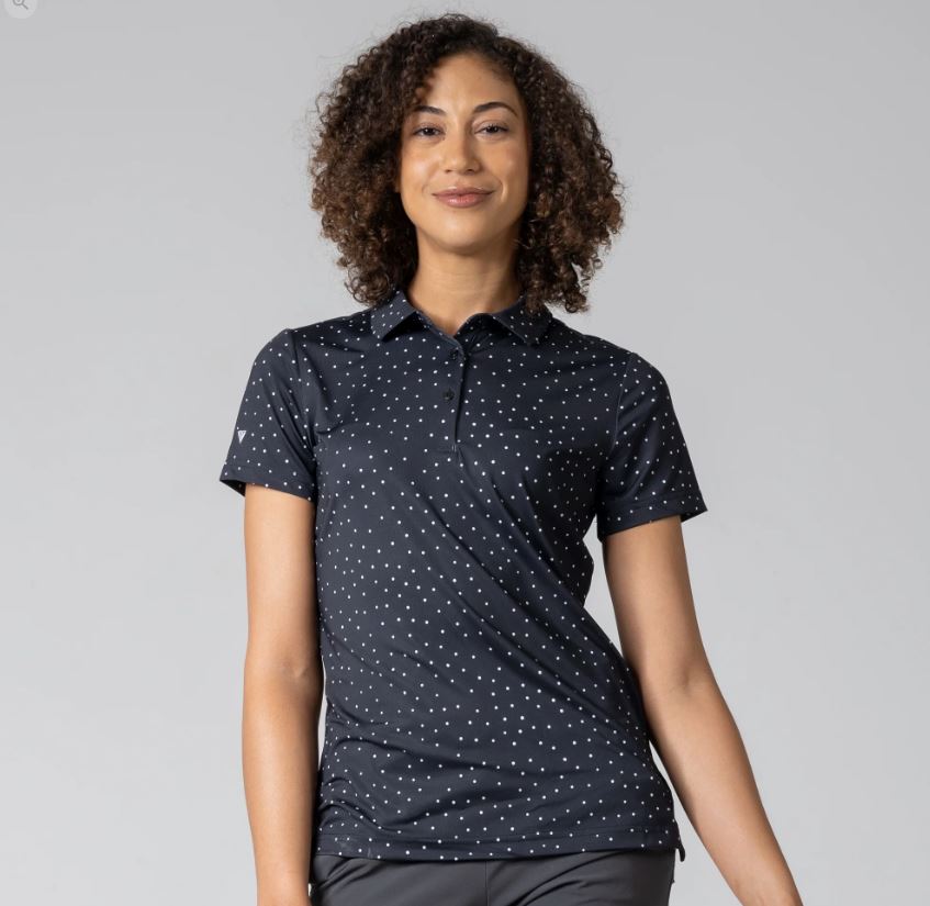 LevelWear Promise Golf Shirt BL25L Purple Black/White 083 Women's Polos LevelWear Small Black 