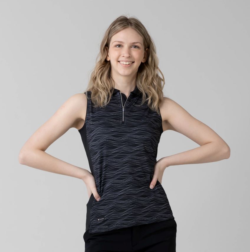 LevelWear Shore Sleeveless Golf Shirt BL21L Black Women's Sleeveless Polos LevelWear XS Black 