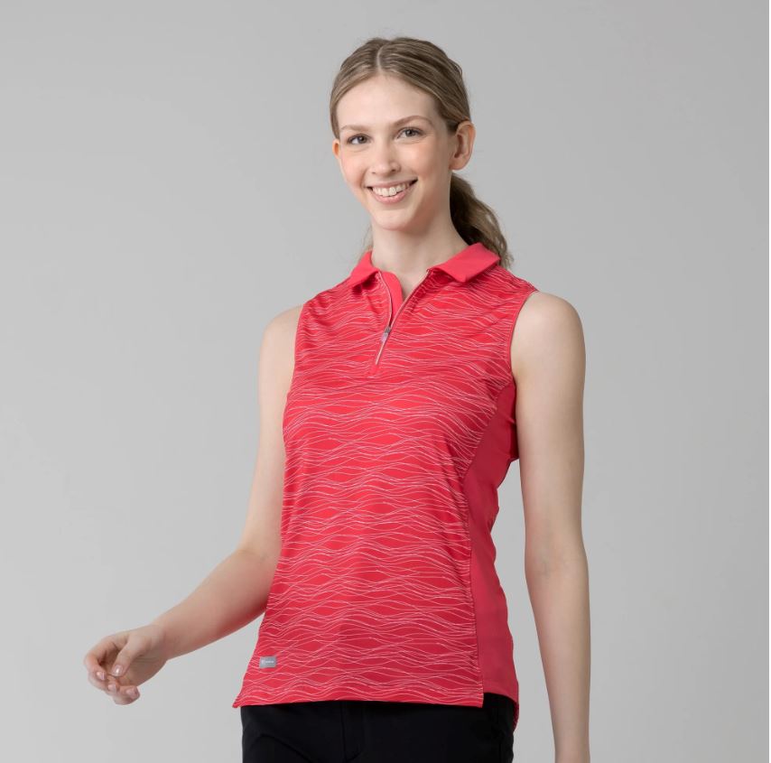 LevelWear Shore Sleeveless Golf Shirt BL21L Raspberry Women's Sleeveless Polos LevelWear XS Red 