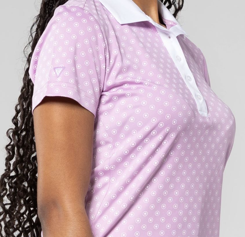 LevelWear Stardust Golf Shirt PM09L Lupine/White Women's Polos LevelWear 