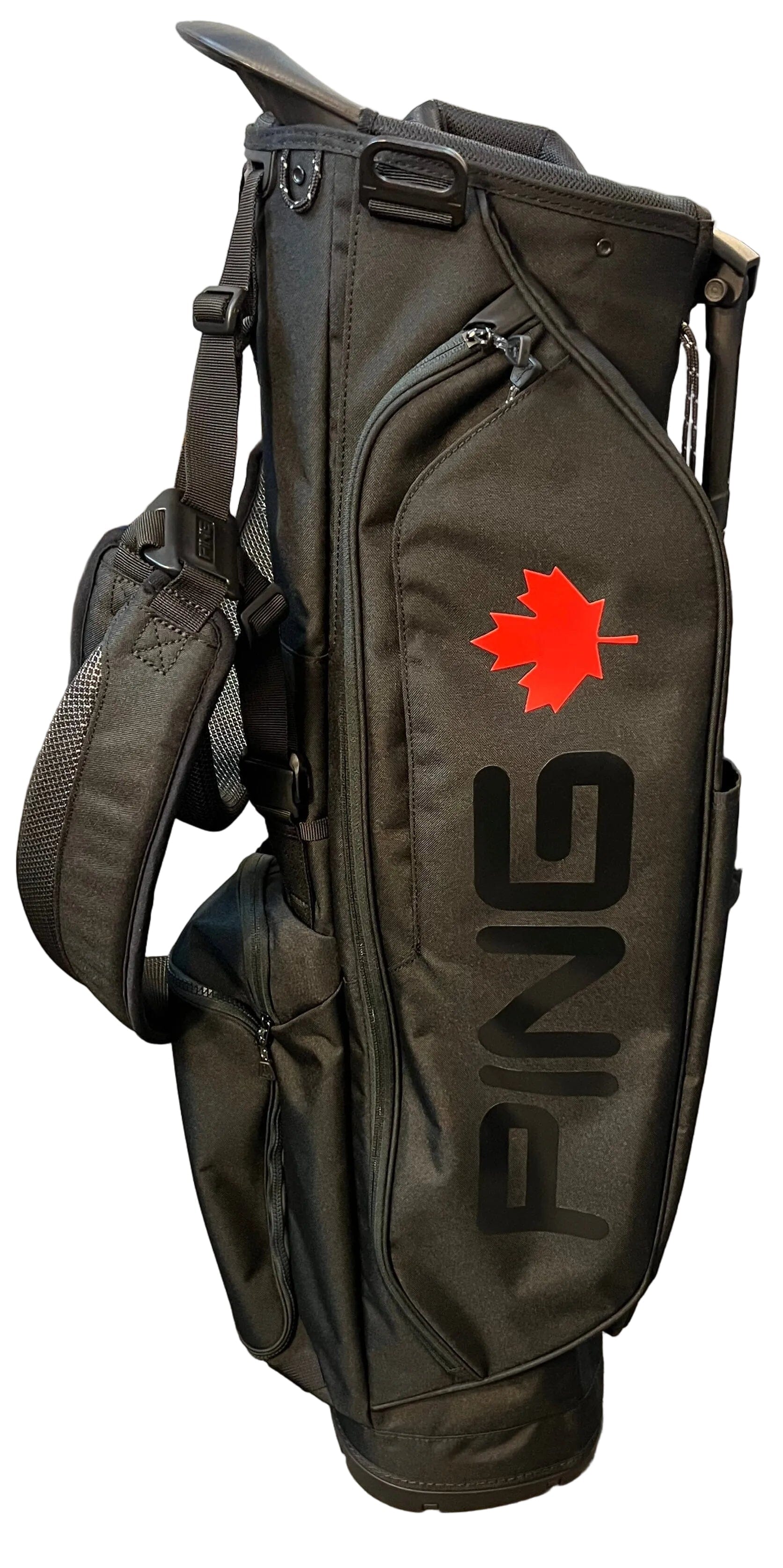 Ping Hoofer Lite Stand Bag '24 Stand Bag Ping Black/Red Maple Leaf 