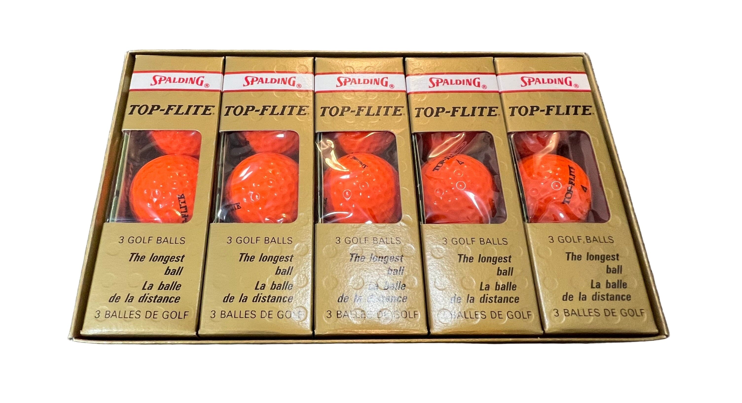 Premium Vintage Spalding Top Flite Professional 15 Ball Pack Orange Premium Vintage Golf Top Flite 