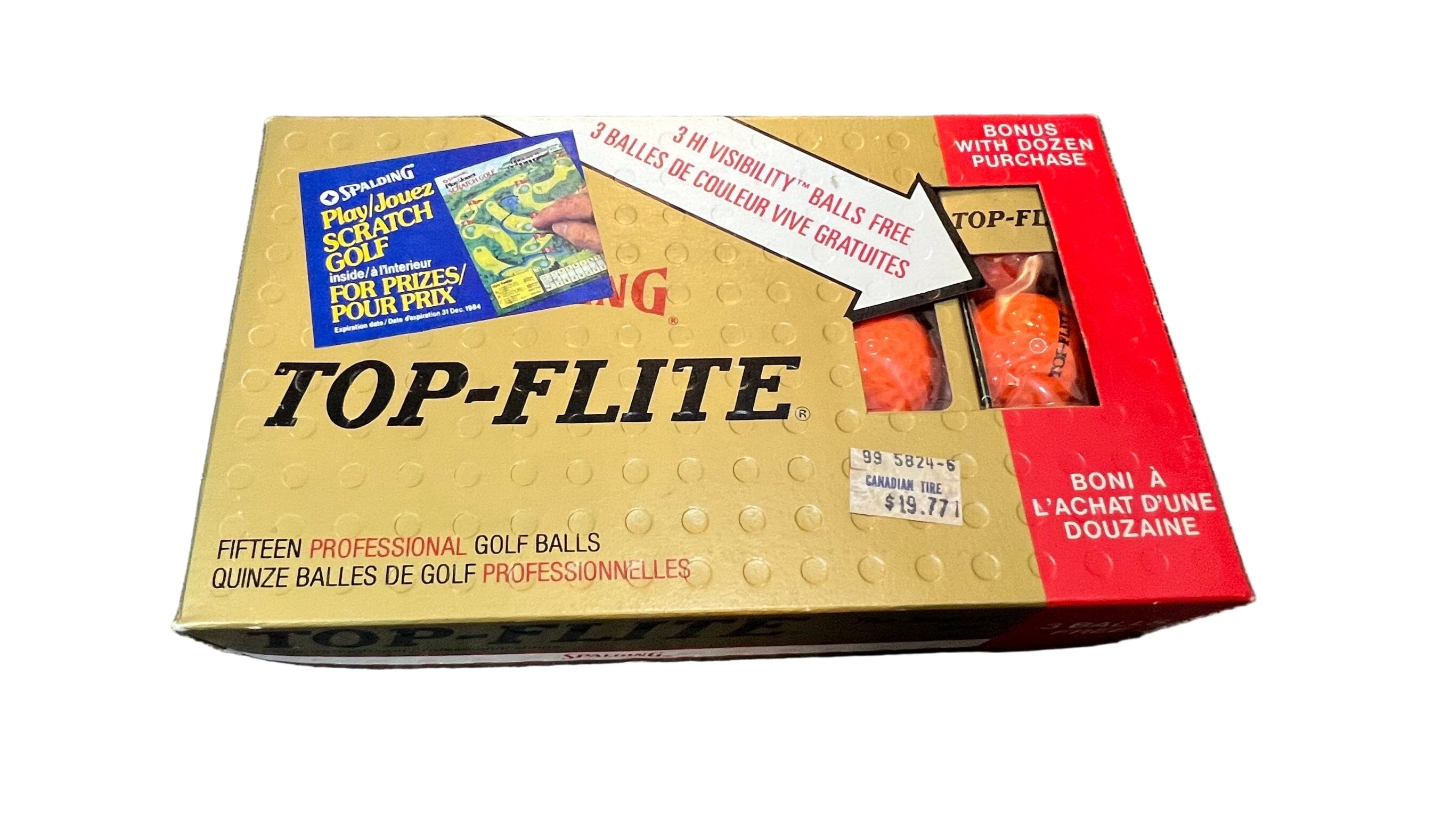Premium Vintage Spalding Top Flite Professional 15 Ball Pack Orange Premium Vintage Golf Top Flite 