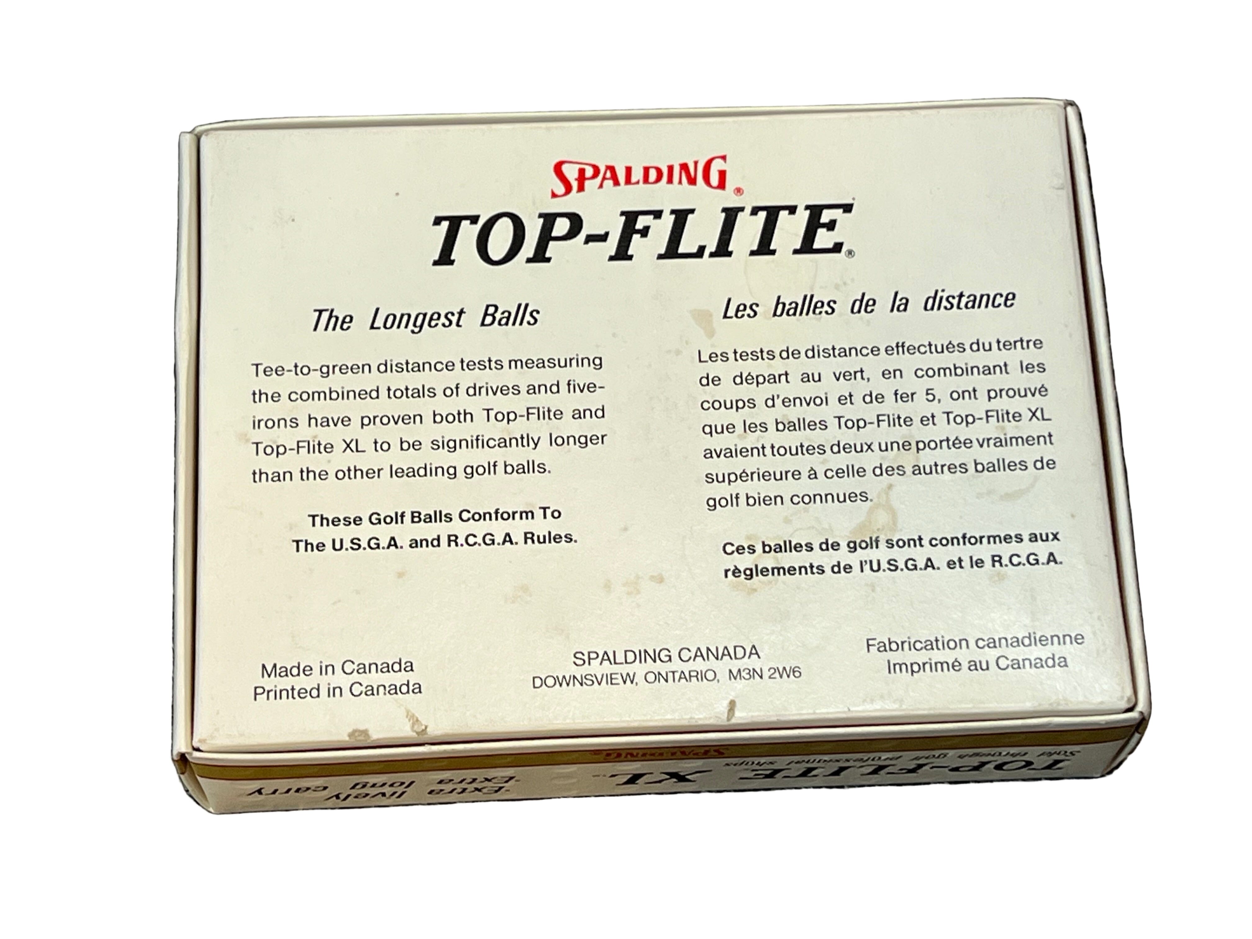 Premium Vintage Spalding Top Flite XL 12 Ball Pack White Premium Vintage Golf Top Flite 