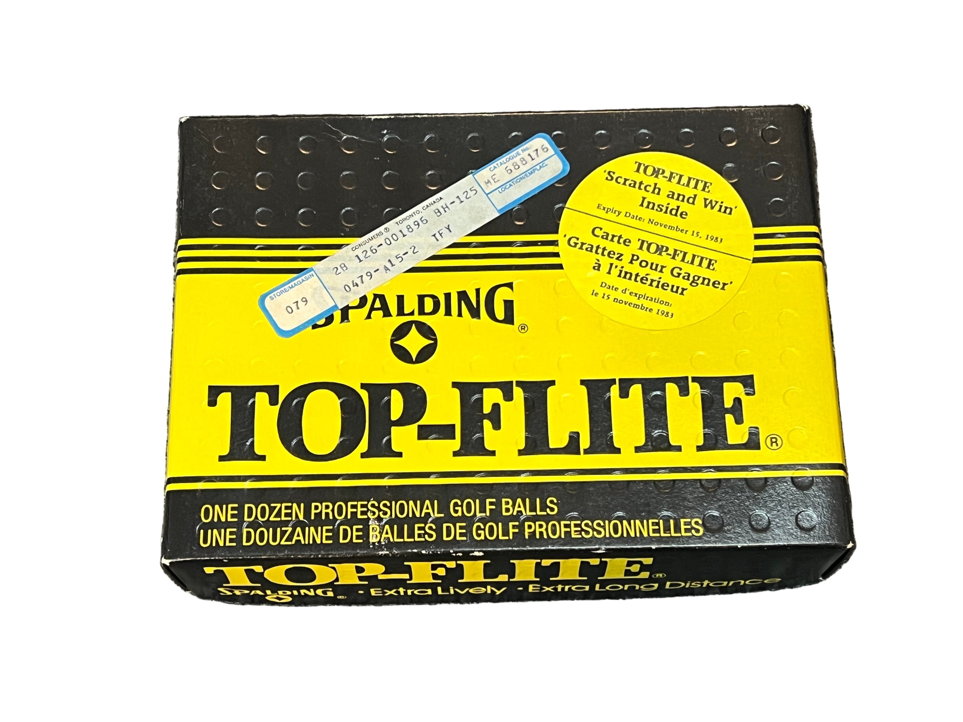 Premium Vintage Spalding Top Flite XL 12 Ball Pack Yellow Premium Vintage Golf Top Flite 