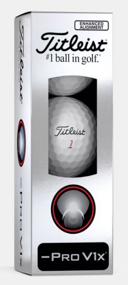 Titleist Pro V1x Left Dash Enhanced Alignment Golf Balls Golf Balls Titleist Sleeve/3 White 