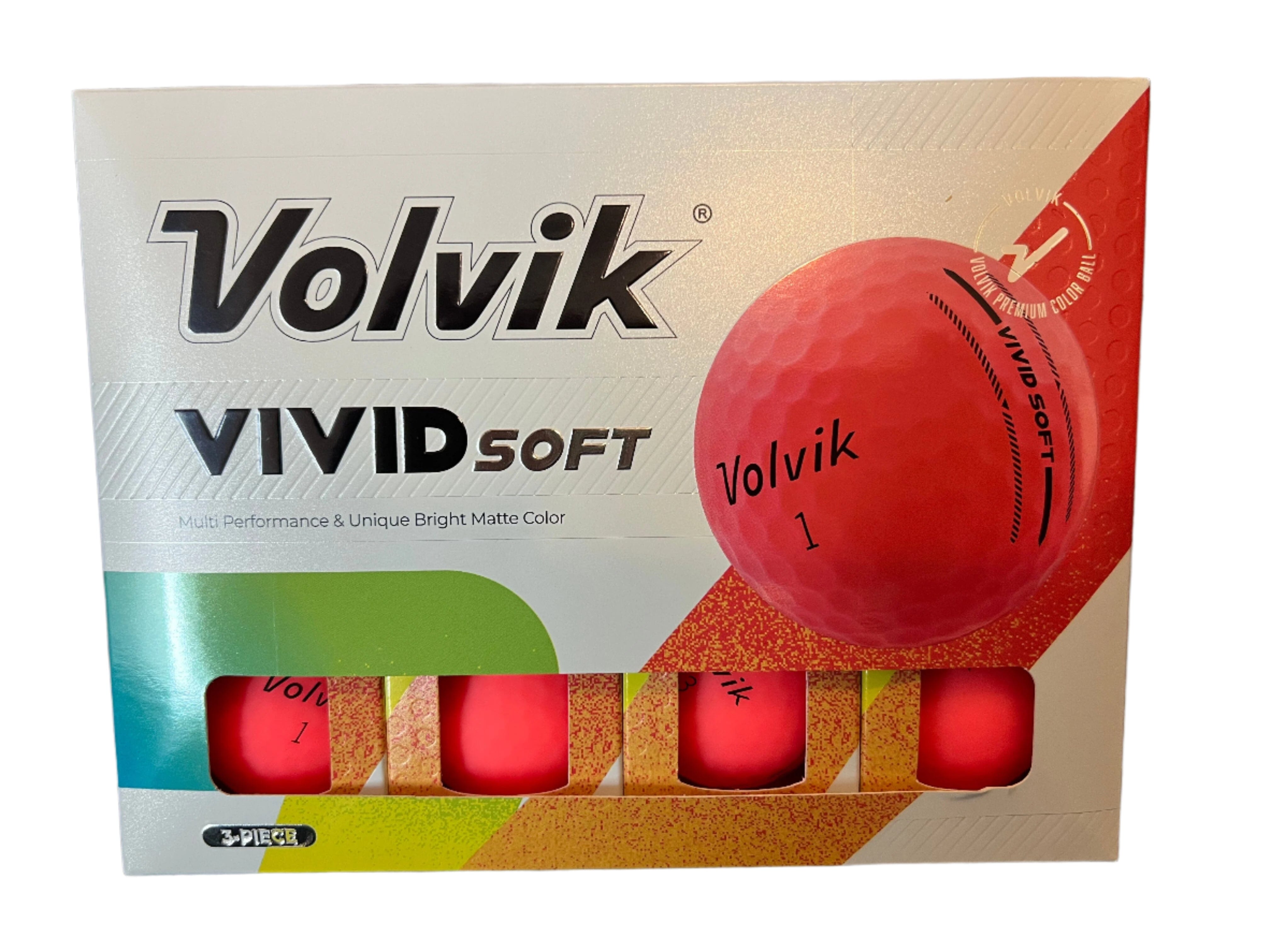 Volvik Vivid Soft Golf Balls Golf Balls Volvik Pink Box/12 