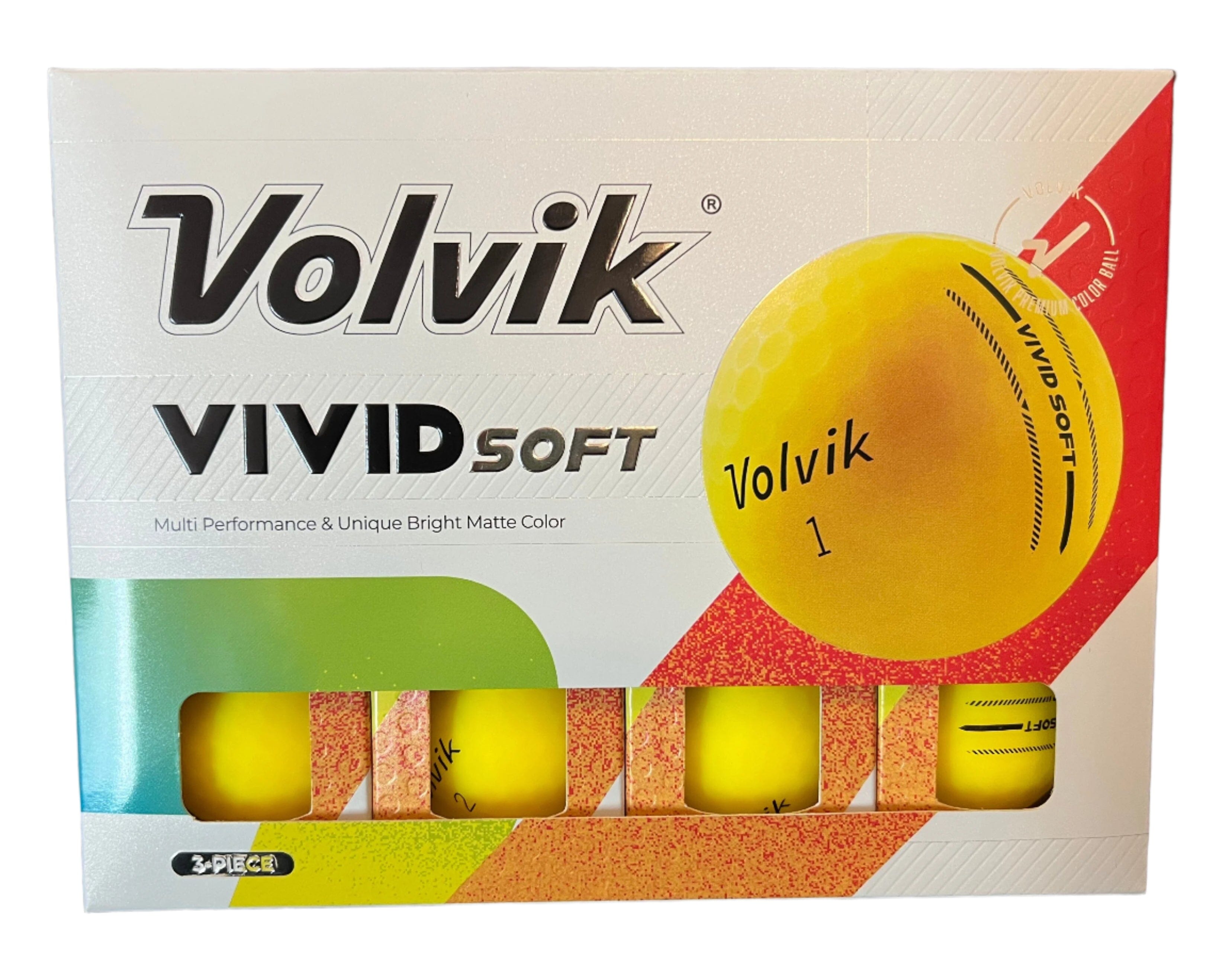 Volvik Vivid Soft Golf Balls Golf Balls Volvik Yellow Box/12 