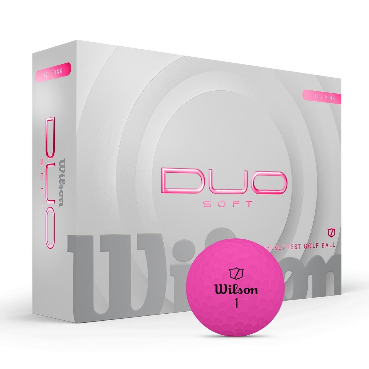 Wilson Duo Soft 2025 Golf Balls Golf Balls Wilson Box/12 Matte Pink 