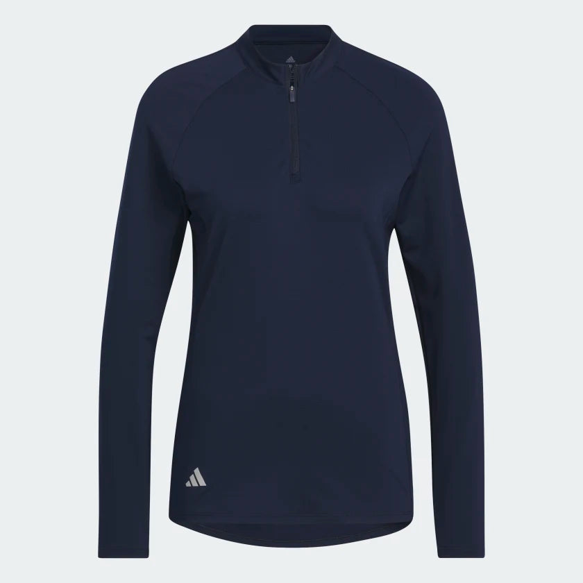 Adidas Women'sQuarter Zip Long Sleeve Polo Golf Shirt HY3974