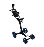 Axglo Flip N' Go Push Cart Golf Stuff Black/Blue Wheel 