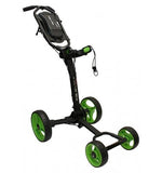 Axglo Flip N' Go Push Cart Golf Stuff Black/Green Wheel 