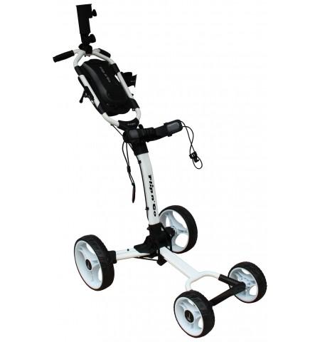 Axglo Flip N' Go Push Cart Golf Stuff White/Black Wheel 