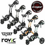 Clicgear Rovic 3 Wheel Push Cart RV1S Golf Stuff - Save on New and Pre-Owned Golf Equipment Mint Frame/Black Wheel 