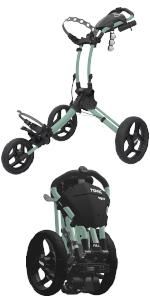 Clicgear Rovic 3 Wheel Push Cart RV1S Golf Stuff - Save on New and Pre-Owned Golf Equipment Mint Frame/Black Wheel 
