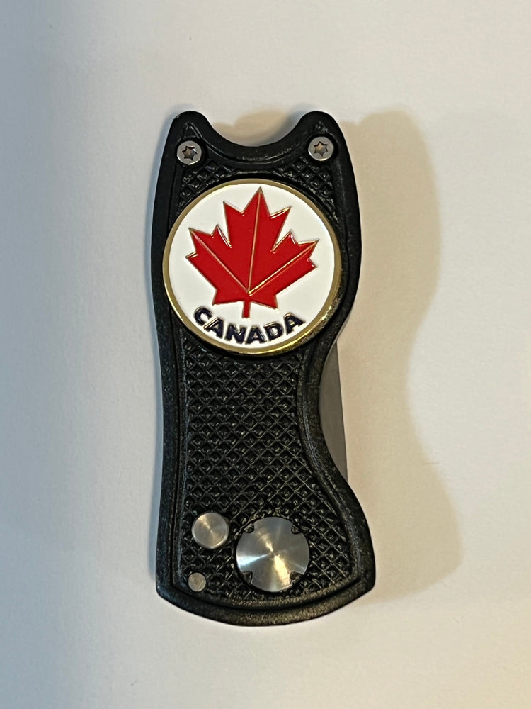 Fix It Switchblade Divot Tool with Canada Flag Marker Golf Stuff - Save on New and Pre-Owned Golf Equipment 