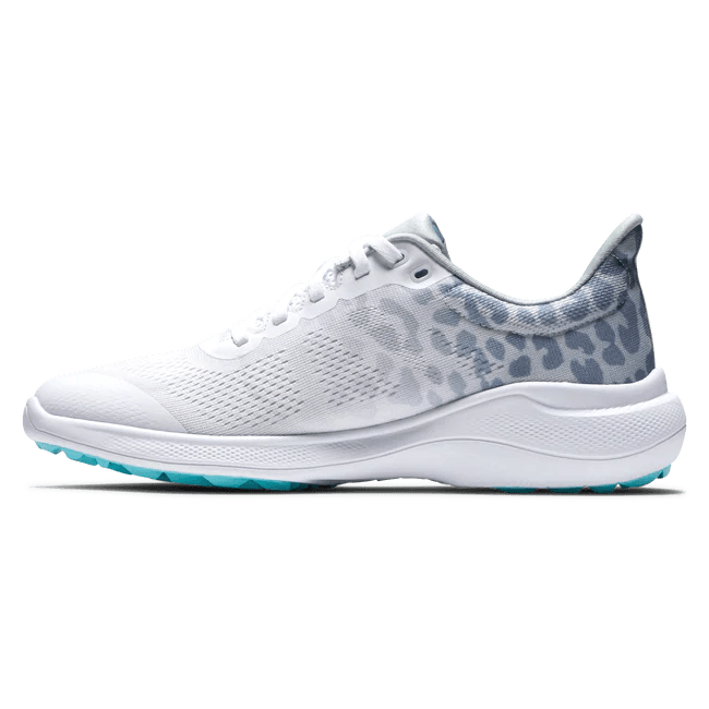 FootJoy Flex Women's Golf Shoes White/Gray Leopard Print 95767 Golf Stuff 