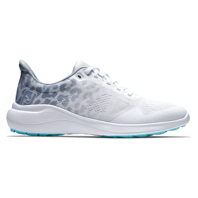 FootJoy Flex Women's Golf Shoes White/Gray Leopard Print 95767