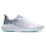 FootJoy Flex Women's Golf Shoes White/Gray Leopard Print 95767 Golf Stuff 7.5M 