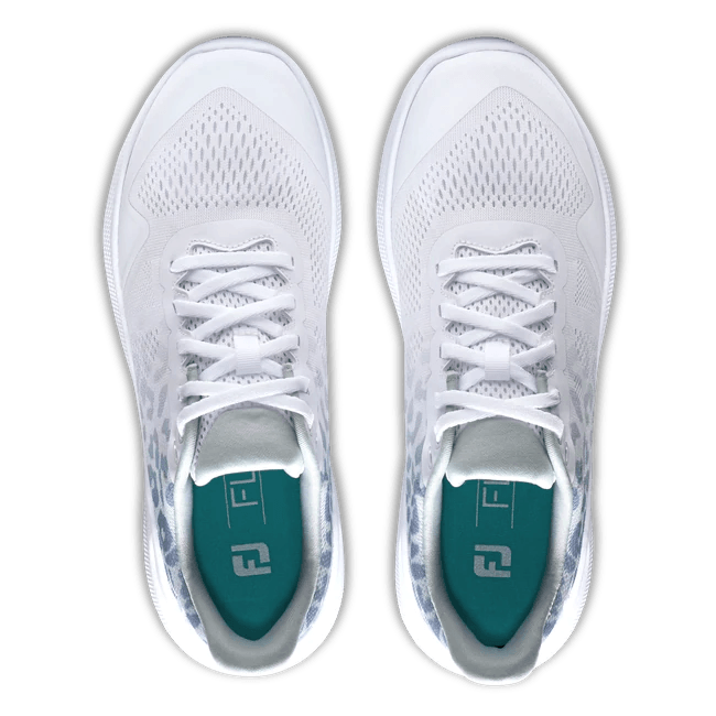 FootJoy Flex Women's Golf Shoes White/Gray Leopard Print 95767 Golf Stuff 