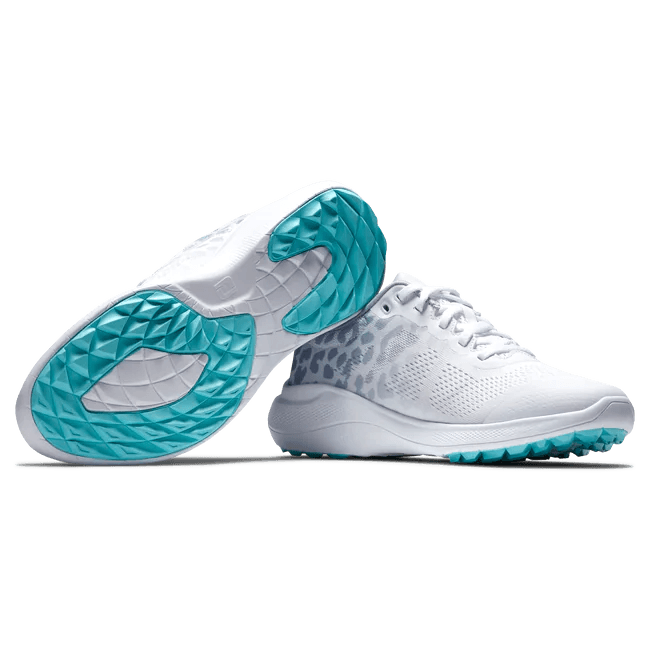 FootJoy Flex Women's Golf Shoes White/Gray Leopard Print 95767 Golf Stuff 