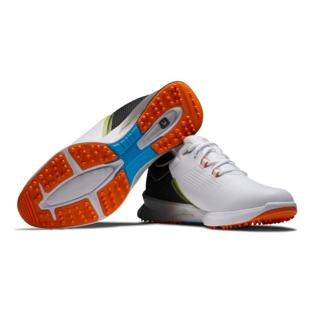 Footjoy Fuel Men's Spikeless Golf Shoe White/Black/Orange 55443 Golf Stuff - Save on New and Pre-Owned Golf Equipment 