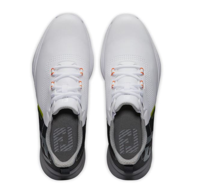 Footjoy Fuel Men's Spikeless Golf Shoe White/Black/Orange 55443 Golf Stuff - Save on New and Pre-Owned Golf Equipment 