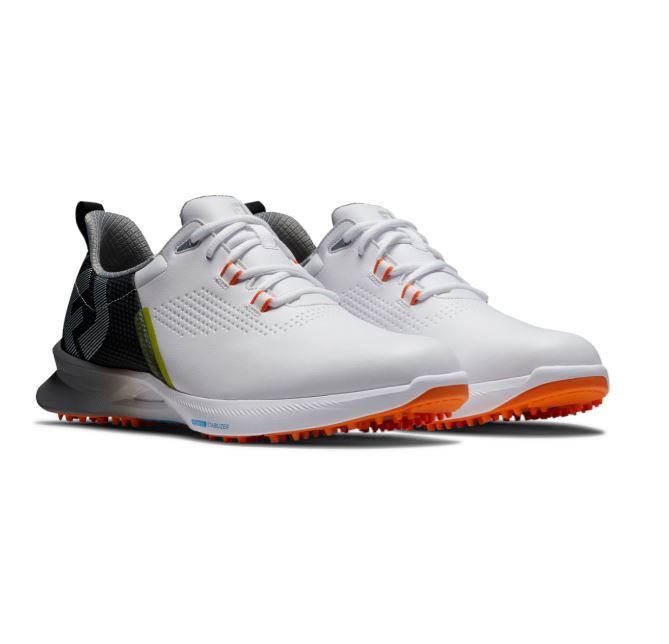 Footjoy Fuel Men's Spikeless Golf Shoe White/Black/Orange 55443 Golf Stuff - Save on New and Pre-Owned Golf Equipment 