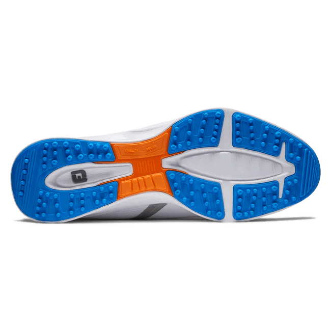 Footjoy Fuel Men's Spikeless Golf Shoe White/Grey/Blue 55440 Golf Stuff - Save on New and Pre-Owned Golf Equipment 