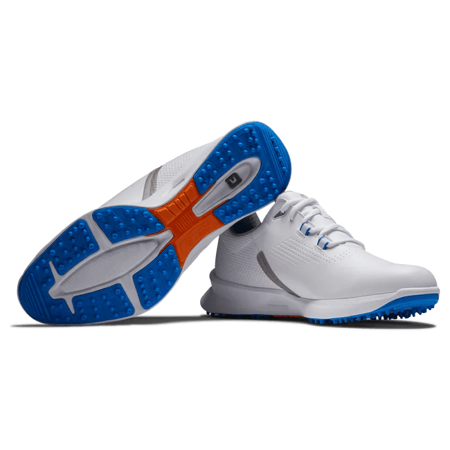 Footjoy Fuel Men's Spikeless Golf Shoe White/Grey/Blue 55440 Golf Stuff - Save on New and Pre-Owned Golf Equipment 