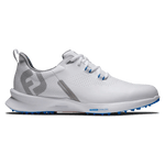 Footjoy Fuel Men's Spikeless Golf Shoe White/Grey/Blue 55440 Golf Stuff - Save on New and Pre-Owned Golf Equipment 8.5W 
