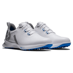 Footjoy Fuel Men's Spikeless Golf Shoe White/Grey/Blue 55440 Golf Stuff - Save on New and Pre-Owned Golf Equipment 