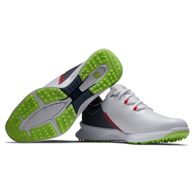 Footjoy Fuel Men's Spikeless Golf Shoe White/Navy/Lime 55452 Golf Stuff - Save on New and Pre-Owned Golf Equipment 