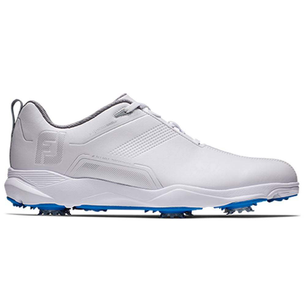 Footjoy Men's eComfort Spiked Golf Shoe White/Blue 57702