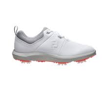 Footjoy Women's eComfort Spiked Golf Shoe White/Gray/LtGray 98640 Golf Stuff - Save on New and Pre-Owned Golf Equipment 