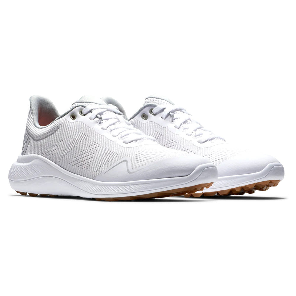 Footjoy Women's Flex Spikeless Golf Shoes White/Tan 95764 Golf Stuff - Save on New and Pre-Owned Golf Equipment 6M 