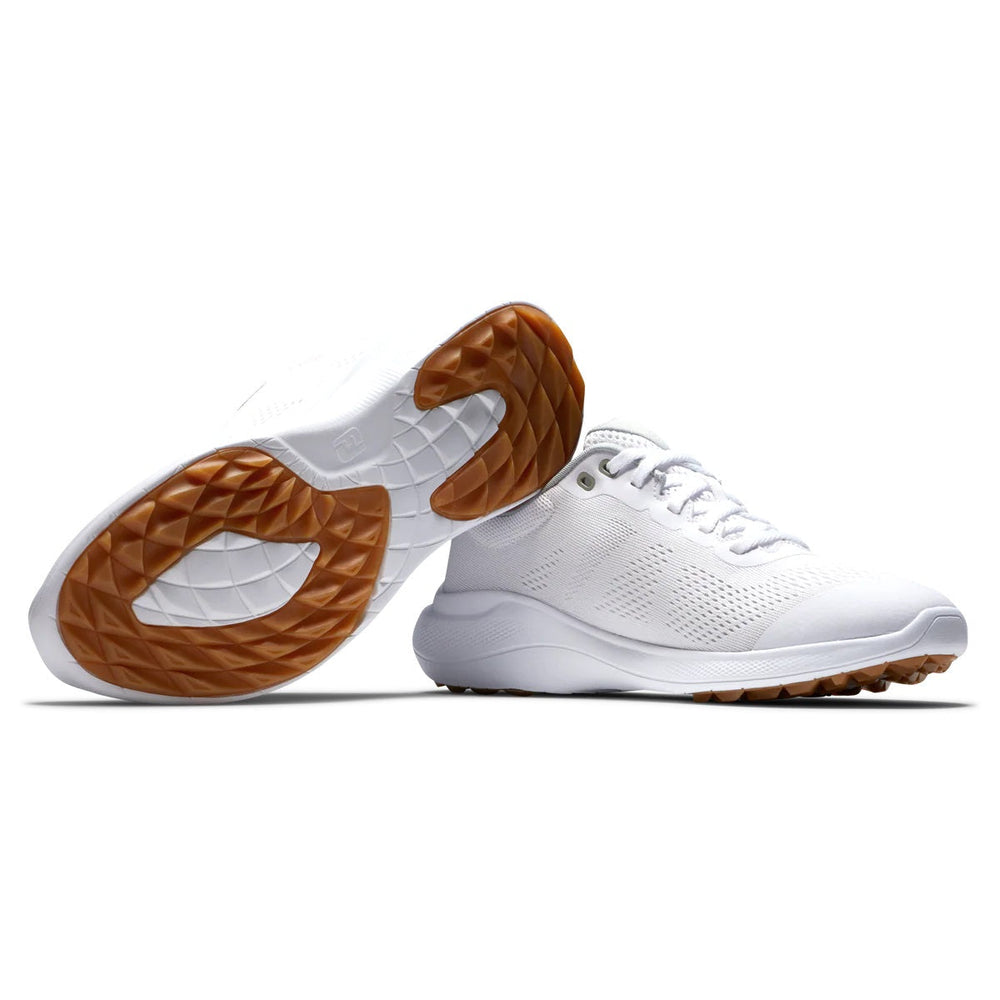 Footjoy Women's Flex Spikeless Golf Shoes White/Tan 95764 Golf Stuff - Save on New and Pre-Owned Golf Equipment 