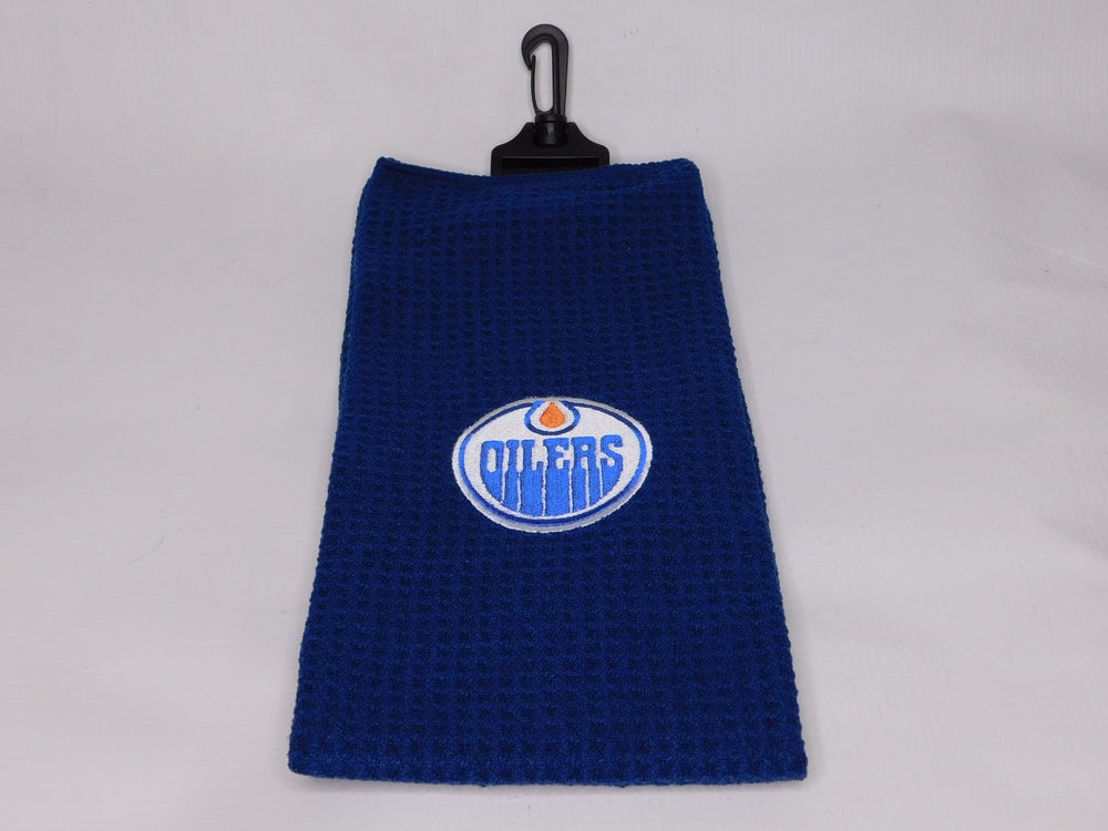 NHL Waffle Weave Towel Golf Stuff Edmonton Oilers 