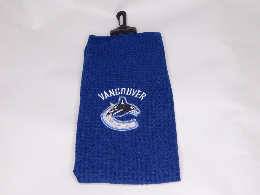 NHL Waffle Weave Towel Golf Stuff Vancouver Canucks 