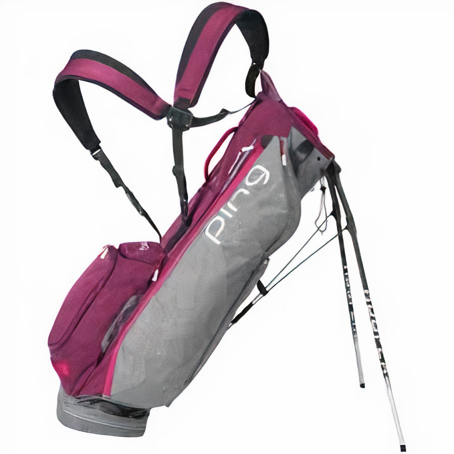 Ping Hoofer Lite Stand Bag '21 Golf Stuff Heather Grey/Garnet/Magenta 34726-208 