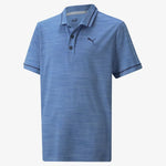 Puma Boy's Cloudspun Monarch Polo Bright Cobalt Heather 530669 08 Junior Polo Golf Stuff Large 