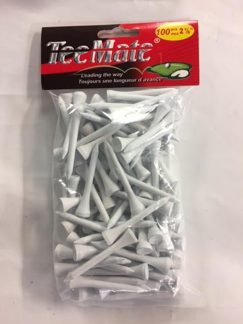 TeeMate 100pc 2 1/8 Wood Tees Golf Stuff - Save on New and Pre-Owned Golf Equipment White 