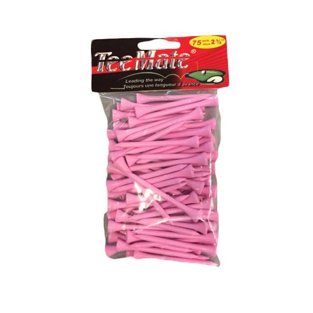 TeeMate 75 pc Wooden Tees 2 3/4 Inch Golf Stuff - Save on New and Pre-Owned Golf Equipment Pink 