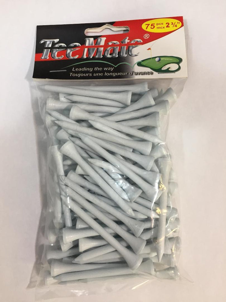 TeeMate 75 pc Wooden Tees 2 3/4 Inch Golf Stuff - Save on New and Pre-Owned Golf Equipment White 