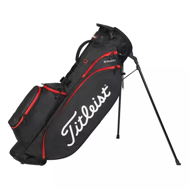 Titleist Players 4 StaDry Stand Bag '23 Golf Stuff Black/Black/Red 