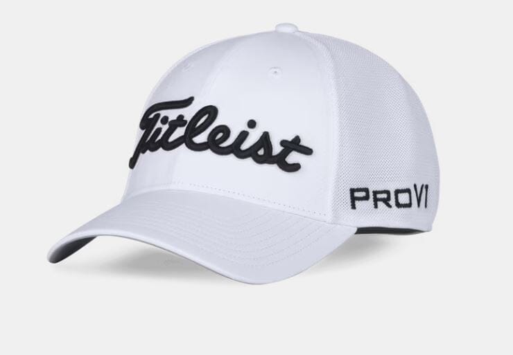 Titleist Tour Sport Mesh Staff Hat Golf Stuff White/Black L/XL 