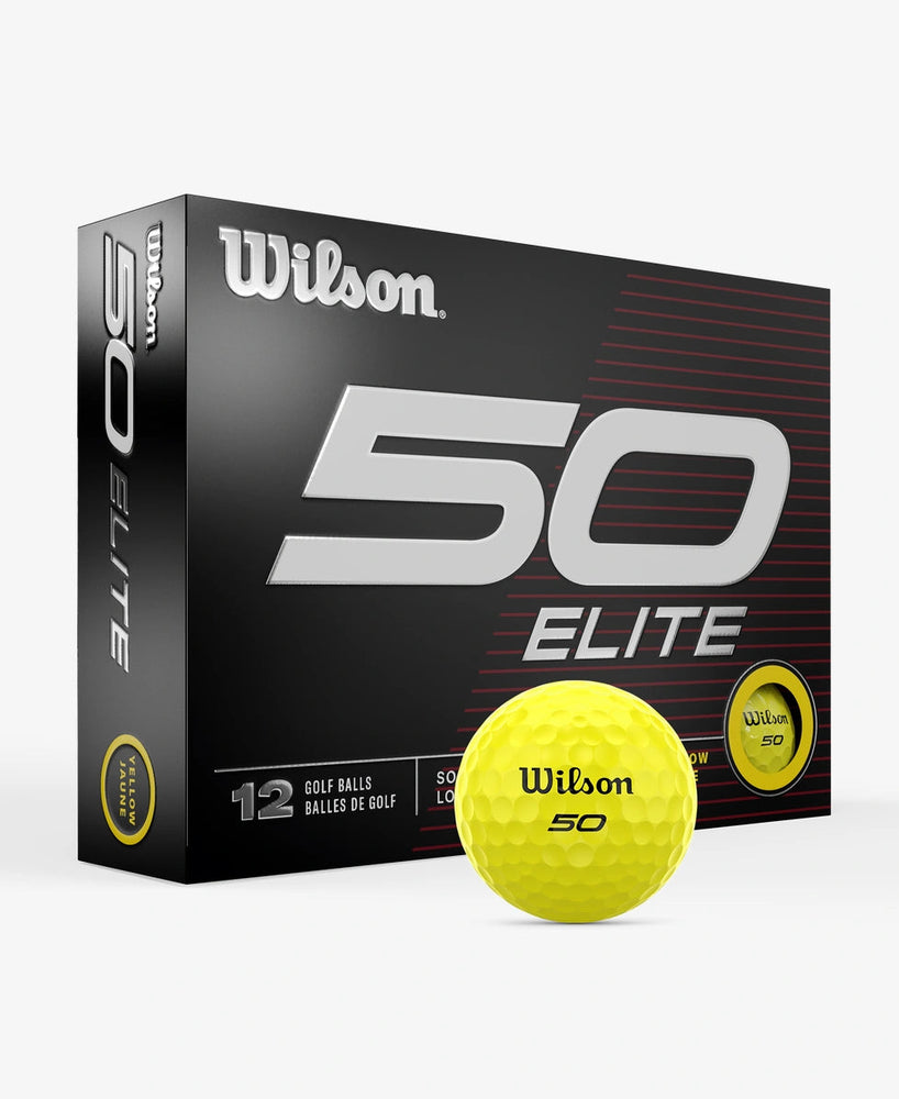 Wilson 50 Elite Golf Balls '23 Golf Stuff - Save on New and Pre-Owned Golf Equipment Yellow Box/12 